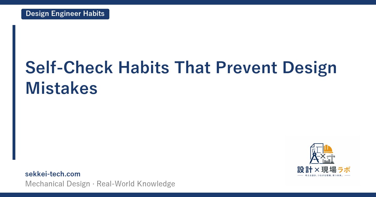 Self-Check Habits That Prevent Design Mistakes