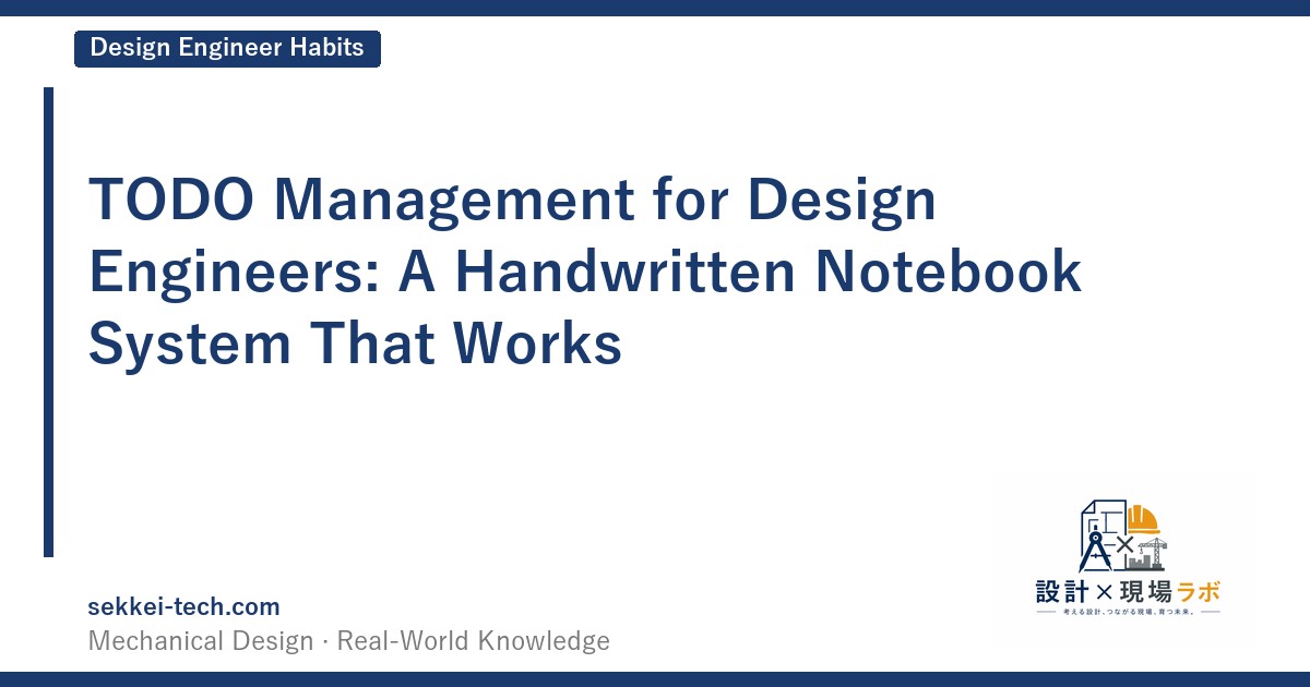 TODO Management for Design Engineers: A Handwritten Notebook System That Works