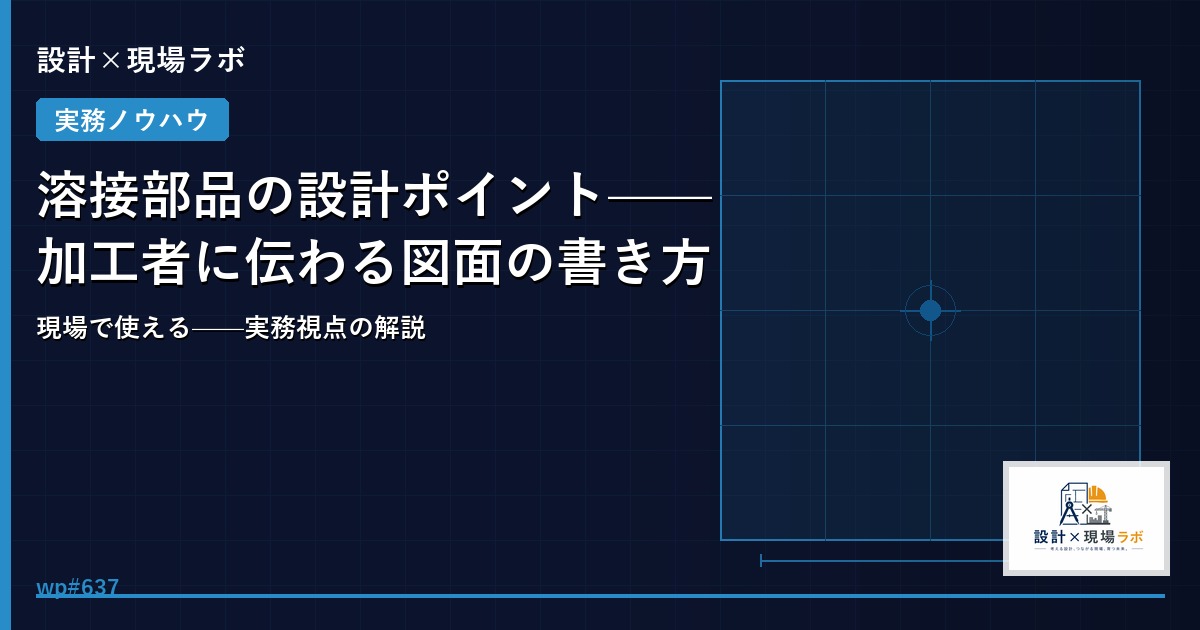 溶接部品の設計ポイント——加工者に伝わる図面の書き方