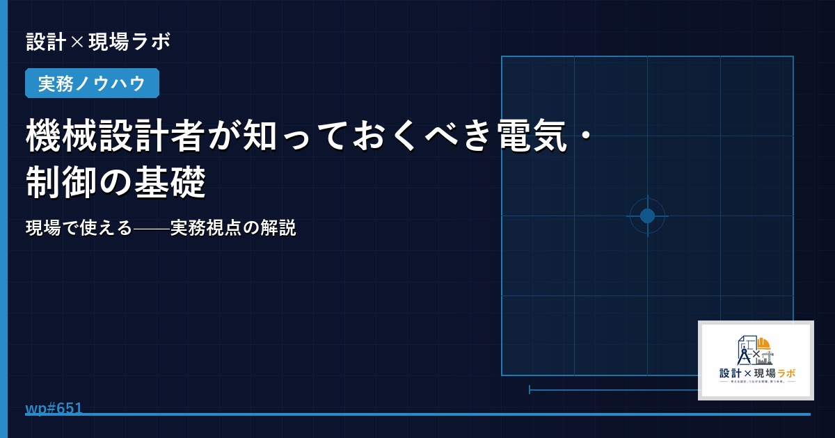 機械設計者が知っておくべき電気・制御の基礎
