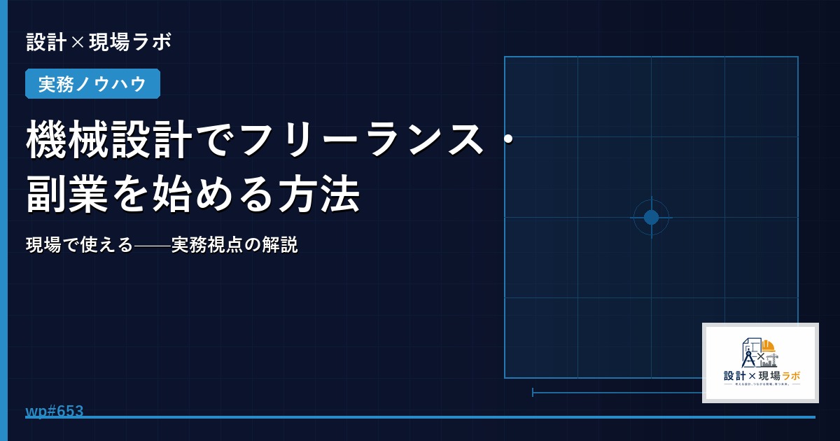 機械設計でフリーランス・副業を始める方法