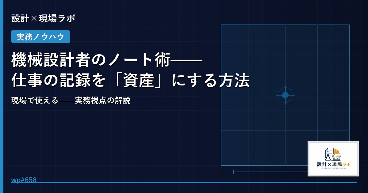 機械設計者のノート術——仕事の記録を「資産」にする方法