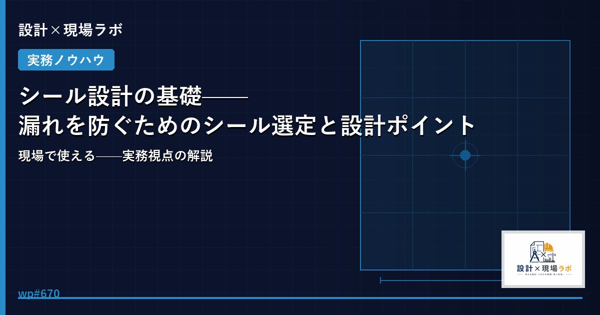 シール設計の基礎——漏れを防ぐためのシール選定と設計ポイント