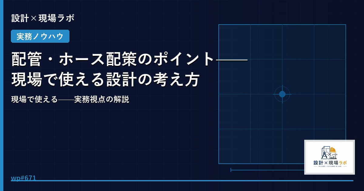 配管・ホース配策のポイント——現場で使える設計の考え方