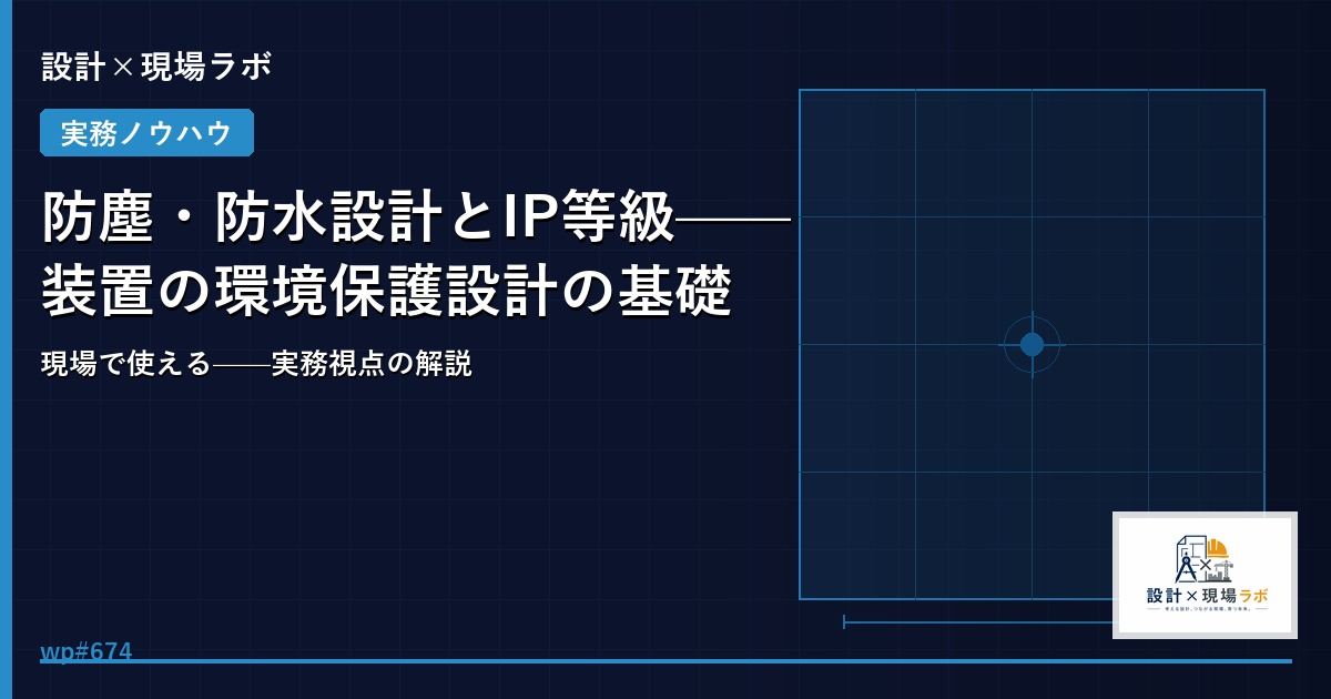防塵・防水設計とIP等級——装置の環境保護設計の基礎