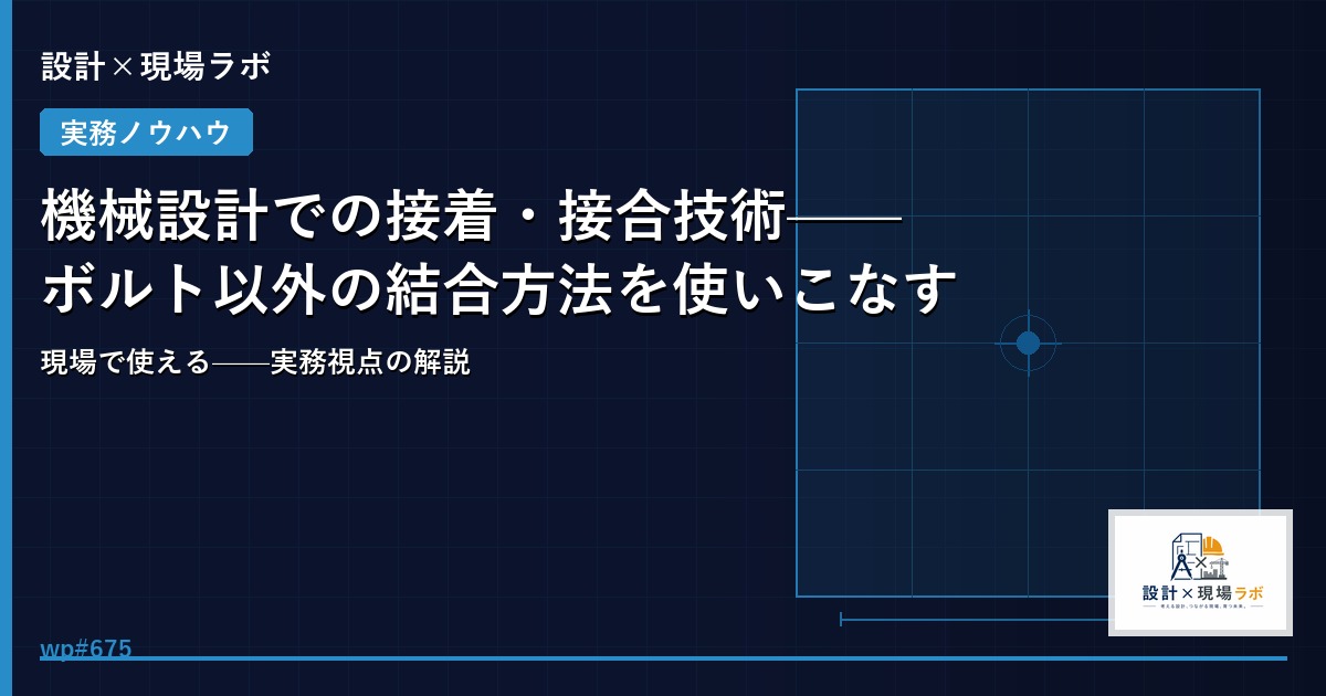 機械設計での接着・接合技術——ボルト以外の結合方法を使いこなす