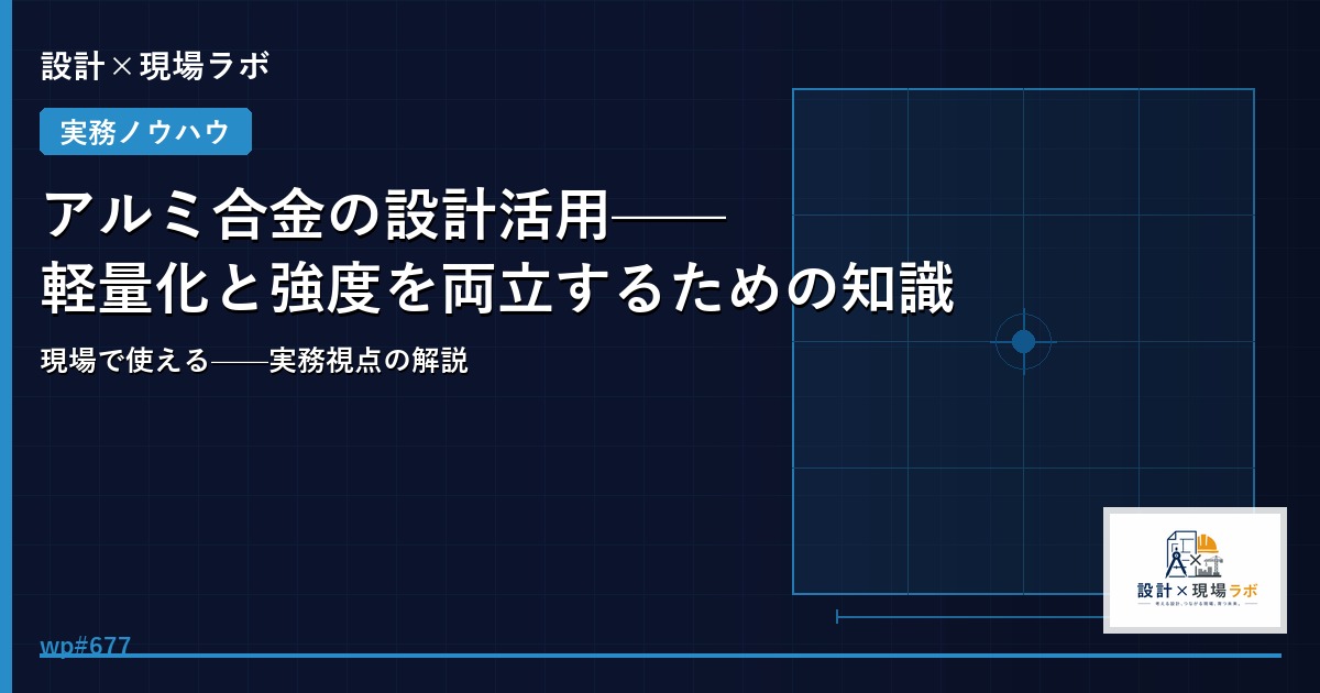 アルミ合金の設計活用——軽量化と強度を両立するための知識