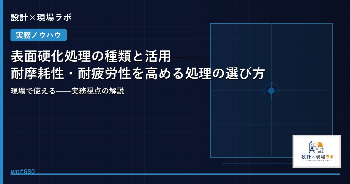 表面硬化処理の種類と活用——耐摩耗性・耐疲労性を高める処理の選び方