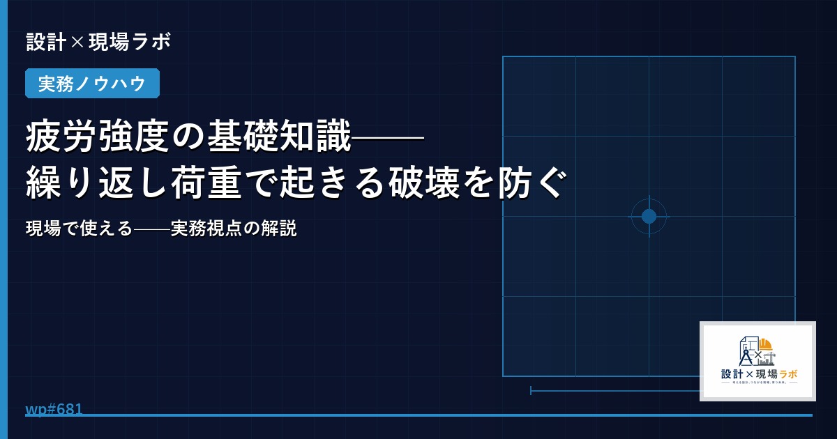 疲労強度の基礎知識——繰り返し荷重で起きる破壊を防ぐ