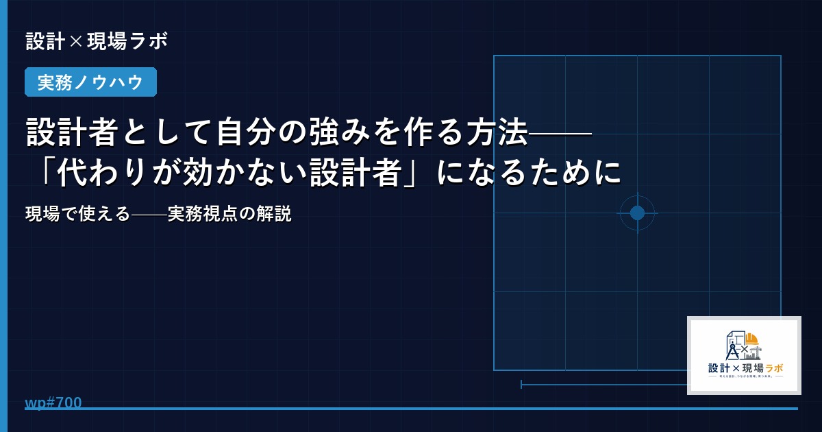 設計者として自分の強みを作る方法——「代わりが効かない設計者」になるために