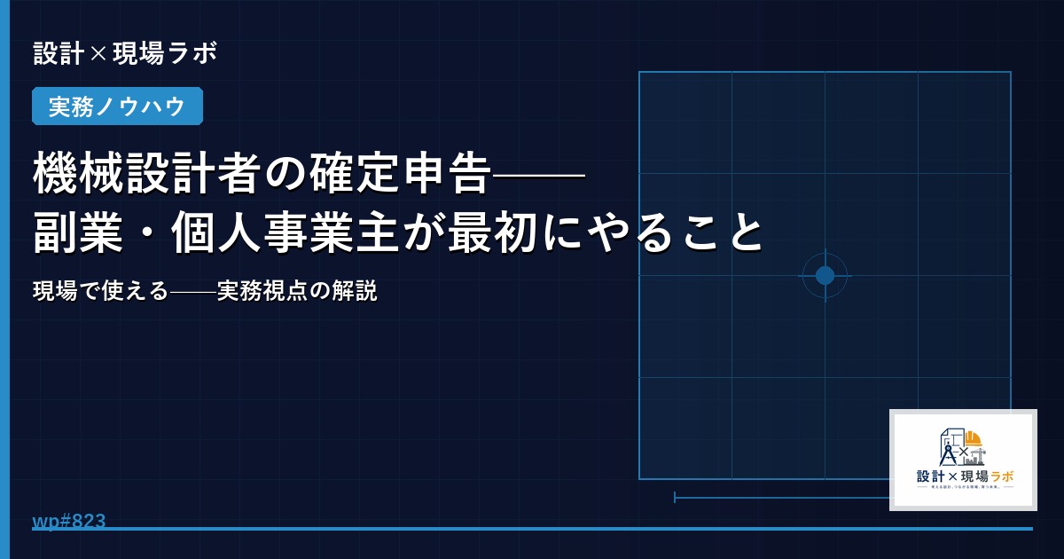 機械設計者の確定申告——副業・個人事業主が最初にやること