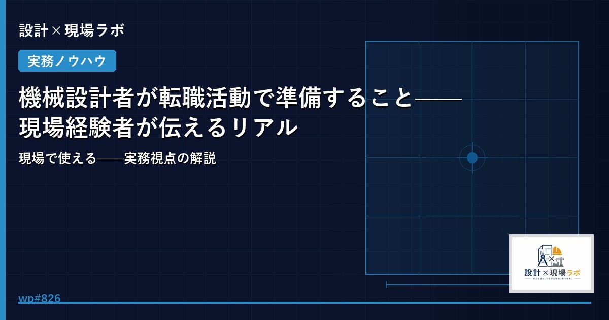 機械設計者が転職活動で準備すること——現場経験者が伝えるリアル