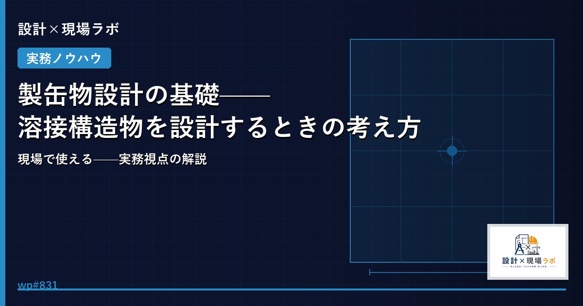 製缶物設計の基礎——溶接構造物を設計するときの考え方
