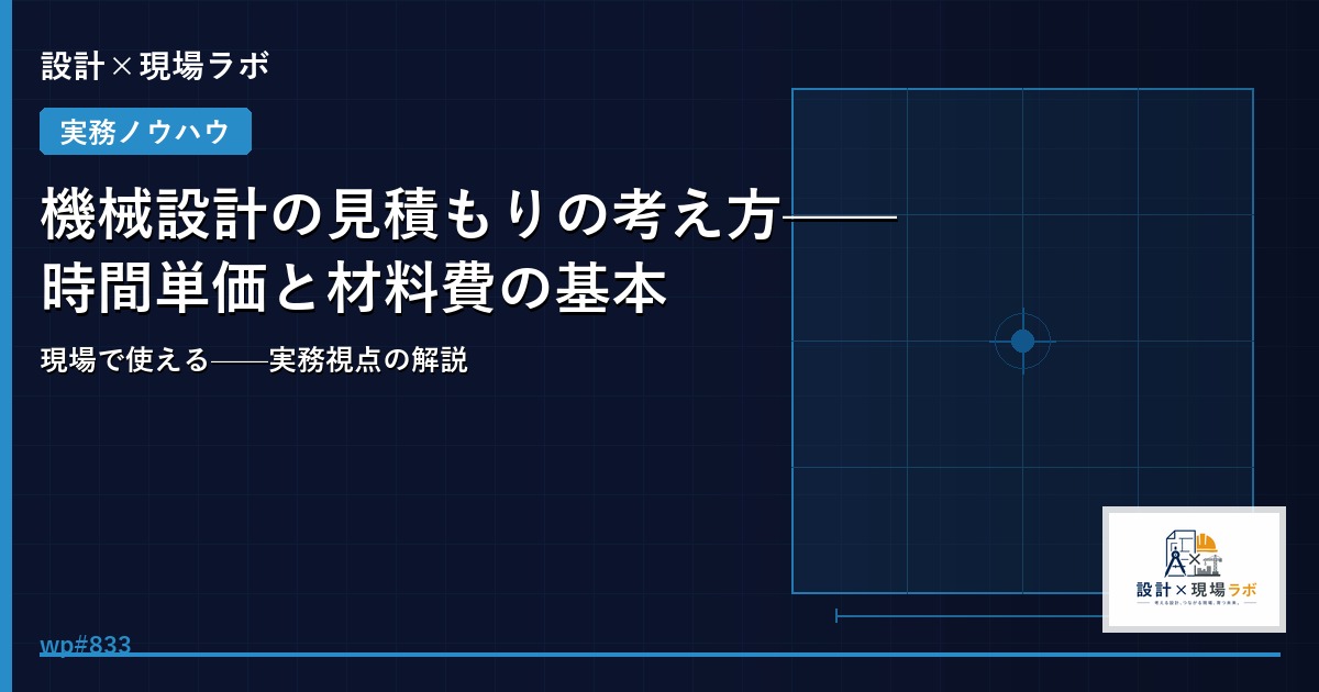 機械設計の見積もりの考え方——時間単価と材料費の基本