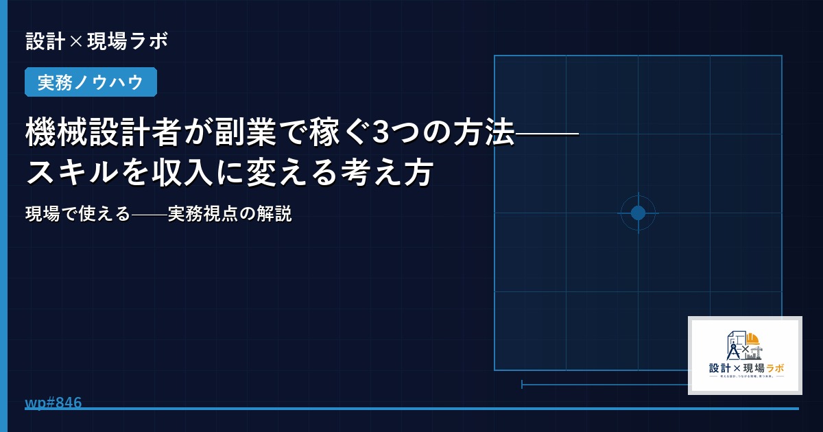 機械設計者が副業で稼ぐ3つの方法——スキルを収入に変える考え方