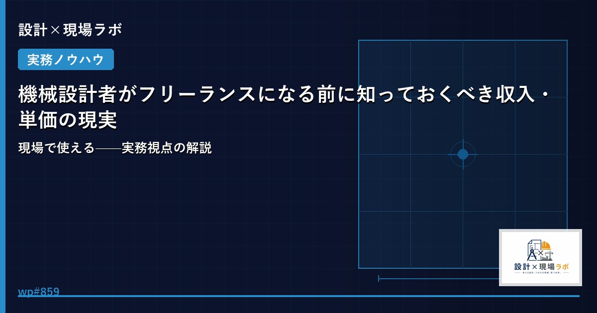 機械設計者がフリーランスになる前に知っておくべき収入・単価の現実