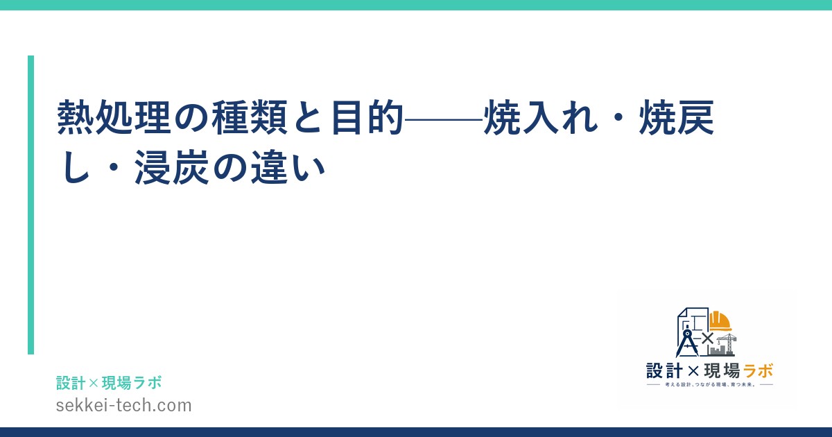 熱処理の種類と目的——焼入れ・焼戻し・浸炭の違い