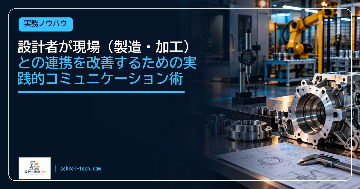 設計者が現場（製造・加工）との連携を改善するための実践的コミュニケーション術