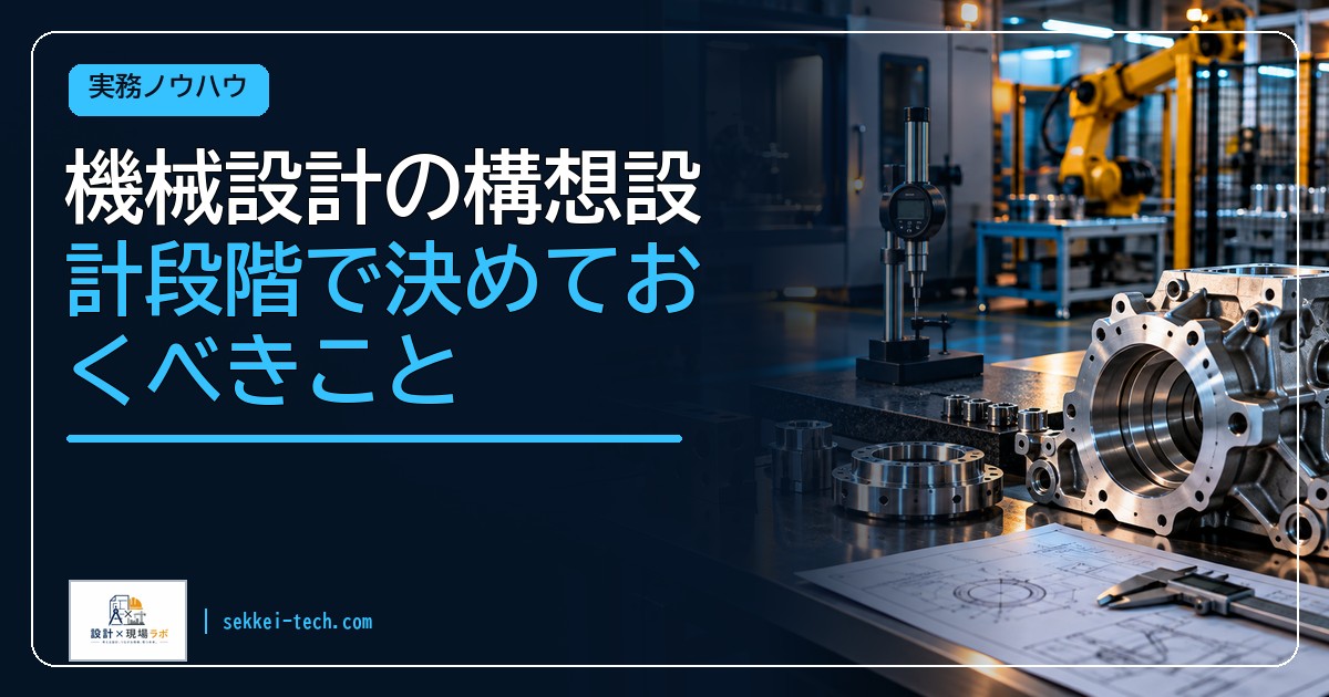 機械設計の構想設計段階で決めておくべきこと